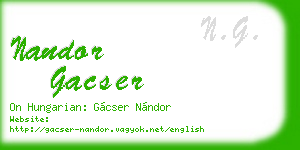 nandor gacser business card