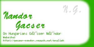 nandor gacser business card